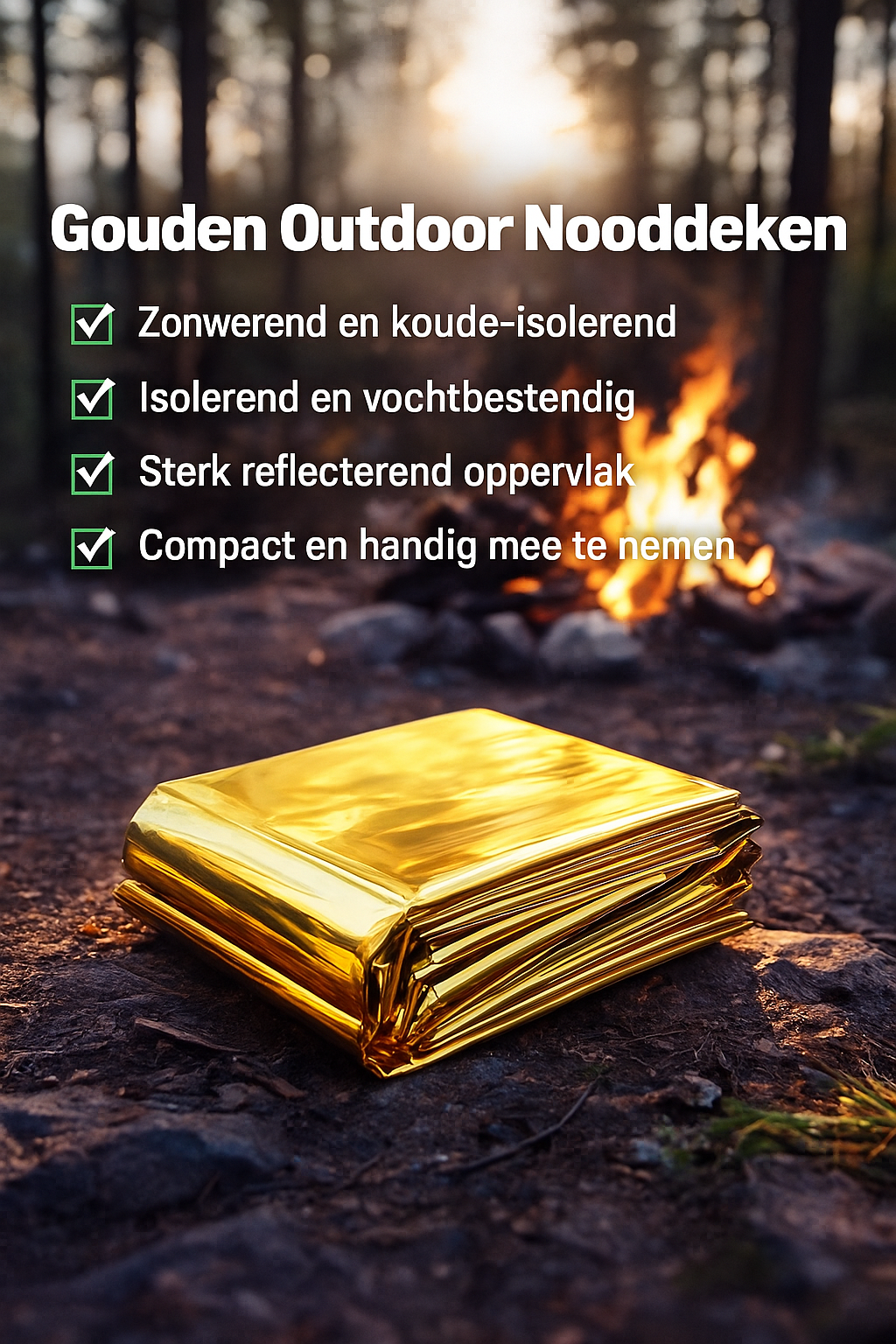 Thermische Noodponcho – Warmte, Windproof & Herbruikbaar